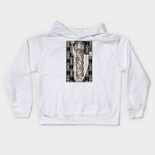 Art Nouveau Lady 3 (cream on black) Kids Hoodie